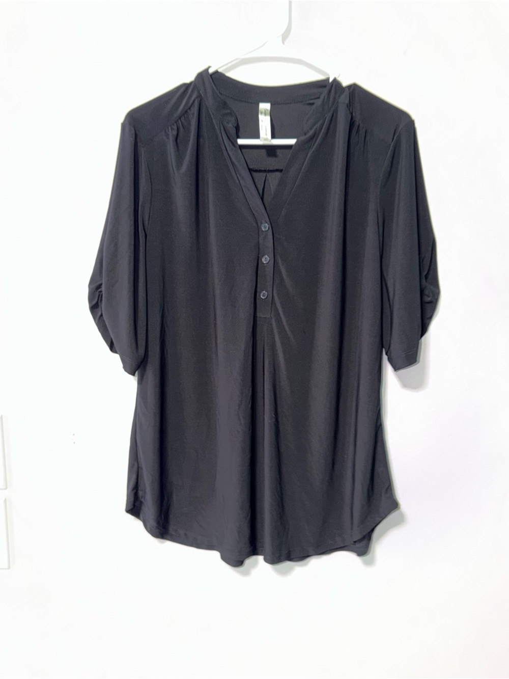 Prabal Gurung Black V-Neck Button-Front Blouse